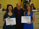 Vereador Nelson Nabor Buzinaro, Sra. Maria Júlia Ormeneze da Silvas e a Sra. Mariza Cristina Buzinaro Scioli