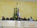 José Roberto Zarzur, Secretário, representando o Senhor Prefeito Municipal; Dr. Wander Dorival Ramos, Diretor da Unifadra/Fundec; Sr. Luciano Moura de Oliveira, Comandante do Tiro de Guerra; e o 1º Tenente Alexandre Teruel de Melo, da P.M. Rodov.