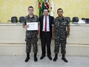 Paulo Vitor Oliveira Martins, presidente da Câmara Rodrigo Parra e Sargento Benício Alves