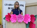 Vereadora Sara Scarabelli foi a oradora da sessão representando todos os vereadores