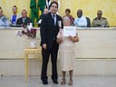 Vereador Rodrigo Castilho e Elza de Souza Lobo Paula, indicada pela Pousada Bom Samaritano