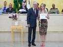 Vereador Ailton Lorensetti e Ivanilda da Silva Pestana, indicada pelo Rotary Club de Dracena Imperial