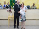 Vereador Célio Ferregutti e Ivone Pinato Cavalari, indicada pelo Lions Clube Dracena Cinquentenário