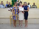 Vereadora Sara Scarabelli e Maria Mateus com Maria Izabel da Silva Rizzi, indicada pela Paróquia São Francisco