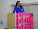 Homenageada Lenita Reis Branquinho de Carvalho Ferreira (Rotary Club Dracena) em seu discurso representando as