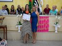 Homenageada Heloísa Castelazzi R. Monteiro da Silva e a vereadora Sara Scarabelli