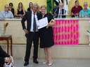 Vereador Pedro Gonçalves Vieira e homenageada Neusa Caetano de Jesus