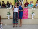 Homenageada Rosimeire Fortunato Leite Palma e vereadora Sara Scarabelli