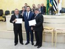 Vice-prefeito eleito Moisés Antônio de Lima, Juiz Marcus Frazão Frota e prefeito eleito Juliano B. Bertolini
