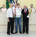 A equipe de Futsal (Sub 16) sagrou-se, invicto, Campeão Estadual de 2016 e receberam Diplomas de Honra ao Mérito como reconhecimento durante a 42ª Sessão Ordinária.