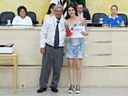 Vereador Pedro Gonçalves Vieira e homenageada Thais Aparecida Barateli  (Adef Suli)