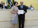 Maria Lúcia Nunes Carvalho Tanganini e vereador Célio Ferregutti