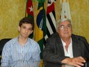 Vereador Francisco Eduardo Aniceto Rossi e o vereador-estudante Lucas Toschi de Oliveira