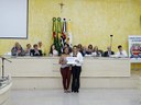 Maria Eduarda de Souza Felipe (E.E 9 de Julho) e vereadora Sara Scarabelli