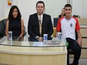Vereador Higor Tossato e os vereadores estudantes: Cristhian Lucas de Carvalho Ribeiro e Ilana Fernanda Lima