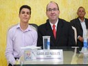 Vereador Cláudio José Pasqualeto e o vice-presidente Leonardo Mura
