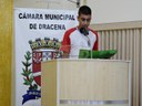 O vereador-estudante Cristhian Lucas de Carvalho Ribeiro usa a Tribuna para apresentar sua propositura