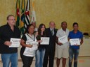 Vereador Milton Polon e os homenageados da EE 9 de Julho