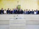 Prefeito, vice-prefeito, vereadores e autoridades na Sessão de Instalação da 17ª Legislatura