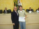 Milton Polon e o estudante Kaue Marques Camargo