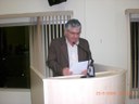 Prefeito Célio Rejani, usando a Tribuna da Câmara
