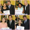 Vereadores com as Homenageadas - Créditos ao Jornalista Claudio José