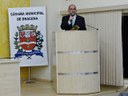Em nome do Legislativo, o vereador Cláudio José Pasqualeto fez seu discurso resgatando a história do município