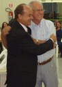 Vereador Nelson Nabor Buzinaro recebendo o ex-Vereador Décio Rother - atuou na 4ª Legislatura