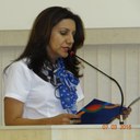 Sra. Maria Nely Vieira Kato - tecendo comentários sobre o trabalho desenvolvido pelos Rotarys - em comemoração ao Dia do Rotariano (23/02) - instituído pela Lei 3272/2004
