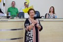 Belkiss Beretta recebendo Título de Cidadão Honorário de Dracena.
