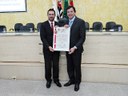 Presidente da Câmara Rodrigo Parra e Floriano Pesaro, secretário do Estado de Desenvolvimento Social