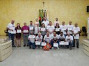 A equipe de Vôlei Adaptado (60 anos) conquistou o bicampeonato estadual na cidade de Auriflama/SP e receberam Diplomas de Honra ao Mérito como reconhecimento durante a 42ª Sessão Ordinária.