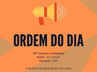 Câmara de Dracena discute um projeto na Ordem do Dia na sessão desta segunda-feira