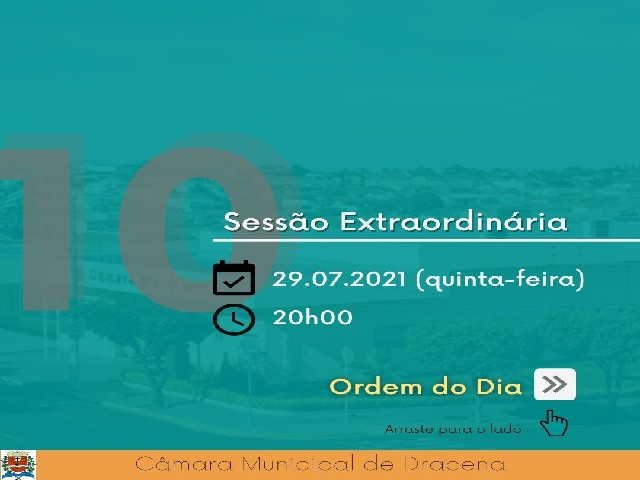 Câmara de Dracena realiza 10ª sessão extraordinária nesta quinta-feira