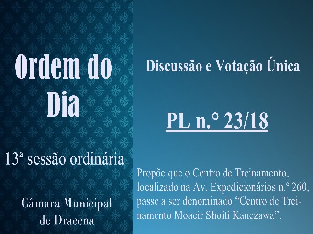 Câmara de Dracena vota projeto de lei que homenageia ex-vereador Shoiti Kanezawa