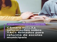 Câmara de Vereadores solicita informações sobre TACs firmados para reforma de escolas municipais