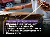 Câmara Municipal de Dracena aprova em primeira votação projeto que institui a Semana Municipal da Capoeira