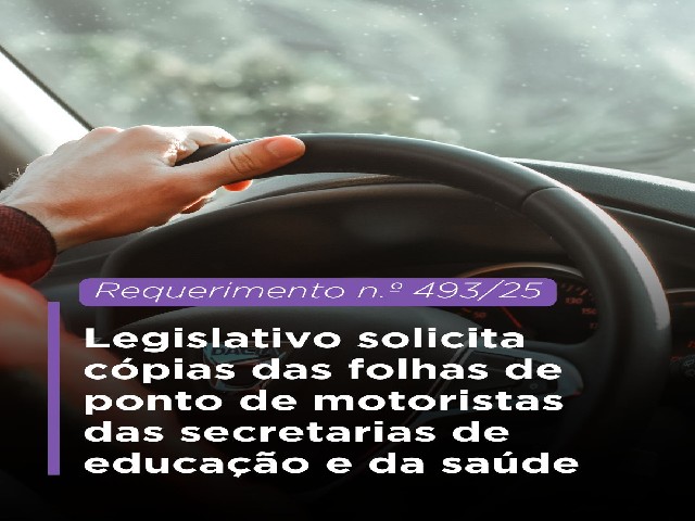 Câmara Municipal de Dracena solicita cópias das folhas de ponto de motoristas da educação e da saúde