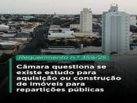 Câmara questiona se existe estudo para aquisição ou construção de imóveis para repartições públicas