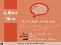 Câmara realiza audiência pública que discute alterações no Plano Diretor do município