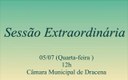 Câmara realiza sessão extraordinária nesta quarta-feira