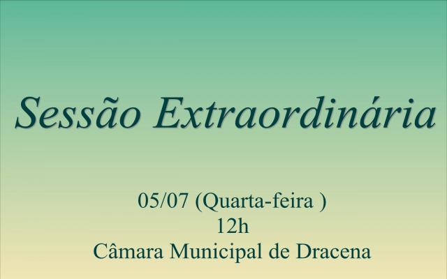 Câmara realiza sessão extraordinária nesta quarta-feira