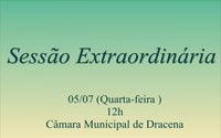 Câmara realiza sessão extraordinária nesta quarta-feira