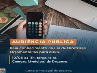 Câmara sedia Audiência Pública sobre a LDO 2023