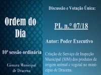 Criação de Serviço de Inspeção Municipal será discutida na próxima sessão da Câmara