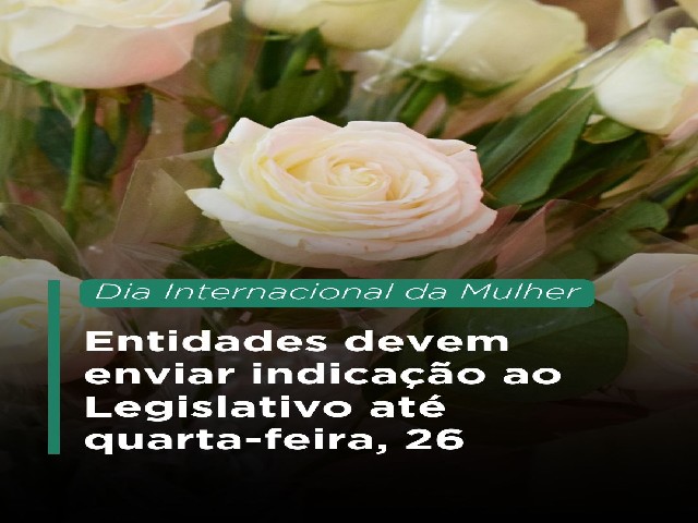 Dia da Mulher: Câmara recebe indicações das entidades até quarta-feira, 26