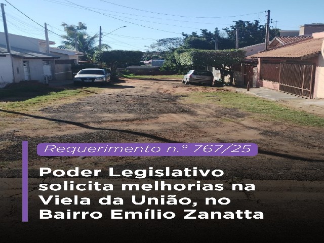 Legislativo dracenense cobra melhorias na Viela da União, no Bairro Emílio Zanatta