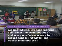 Legislativo dracenense solicita informações sobre professores da educação infantil na rede municipal