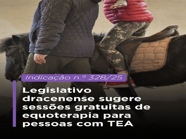 Legislativo dracenense sugere sessões gratuitas de equoterapia para pessoas com TEA