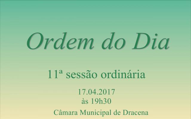Ordem do Dia da 11ª sessão ordinária